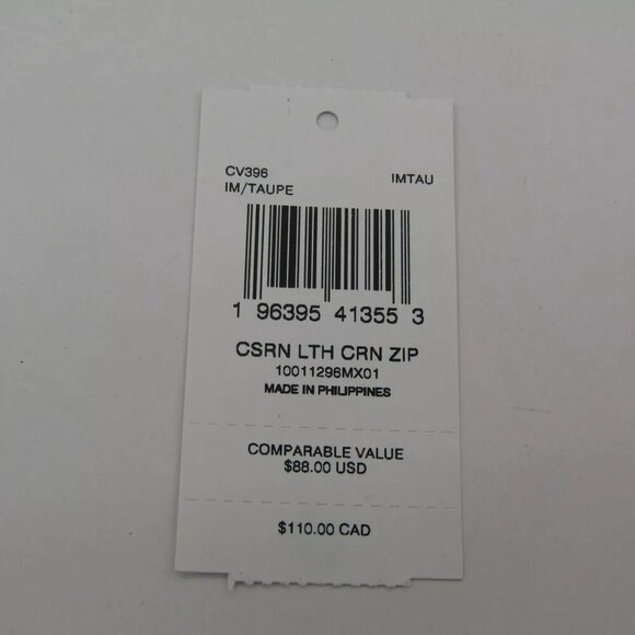 NEW COACH Womens Corner Zip Wallet Leather Beige - Picture 2 of 12